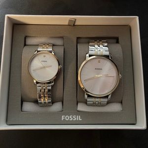 His&Hers Lux Luther Stainless Steel Watch Gift Set